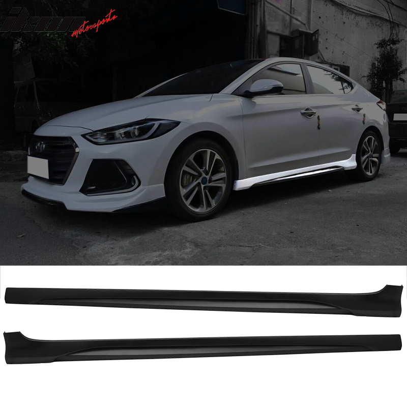 2017-2020 Hyundai Elantra AD CN7 L Style Unpainted Black Side Skirt PP