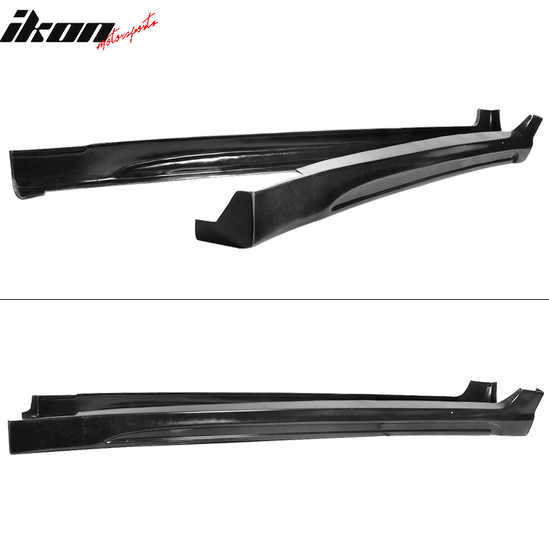 IKON MOTORSPORTS, Side Skirts Compatible With 2010-2012 Kia Optima, Type S Unpainted lack Side Skirts Extensions Rocker Panel Bottom Line Lip Underbody PU Polyurethane, 2011