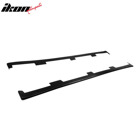 IKON MOTORSPORTS Side Skirts, 79" x 3" Polyurethane PU UL Style Unpainted Black Rocker Panel Splitter Side Underbody Spoiler, Universal fit for Most Cars Sedan Coupe Hatchback Wagon