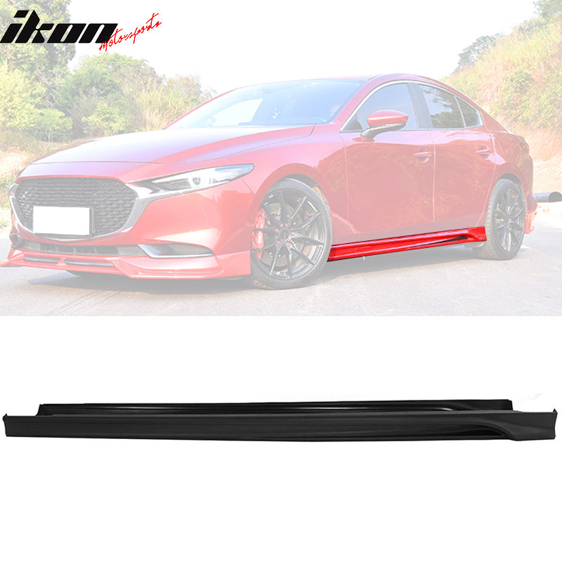 2019-2020 Mazda 3 Sedan Matte Black Side Skirts Rocker Panel PP