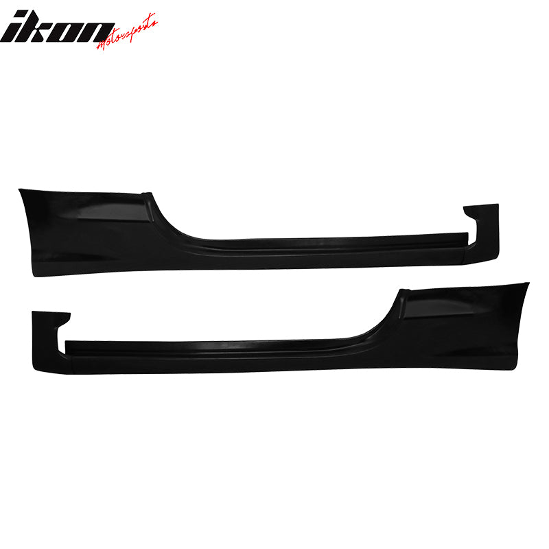 IKON MOTORSPORTS, Side Skirts Compatible with 2006-2012 Mitsubishi Eclipse, 2PCS Side Skirts Extension Rocker Panels OE Style Polyurethane PU, 2007 2008 2009 2010 2011