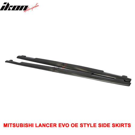 Fits 01-07 Mitsubishi Lancer EVO 7 8 9 OE Style PU Side Skirts Extensions