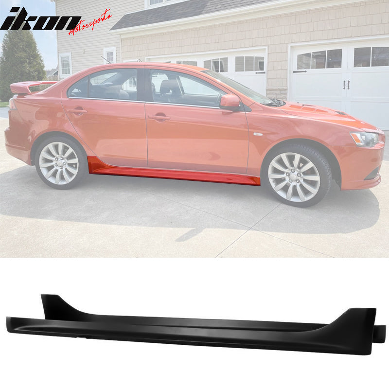 2008-2017 Mitsubishi Lancer OEM Style Unpainted Black Side Skirts PP