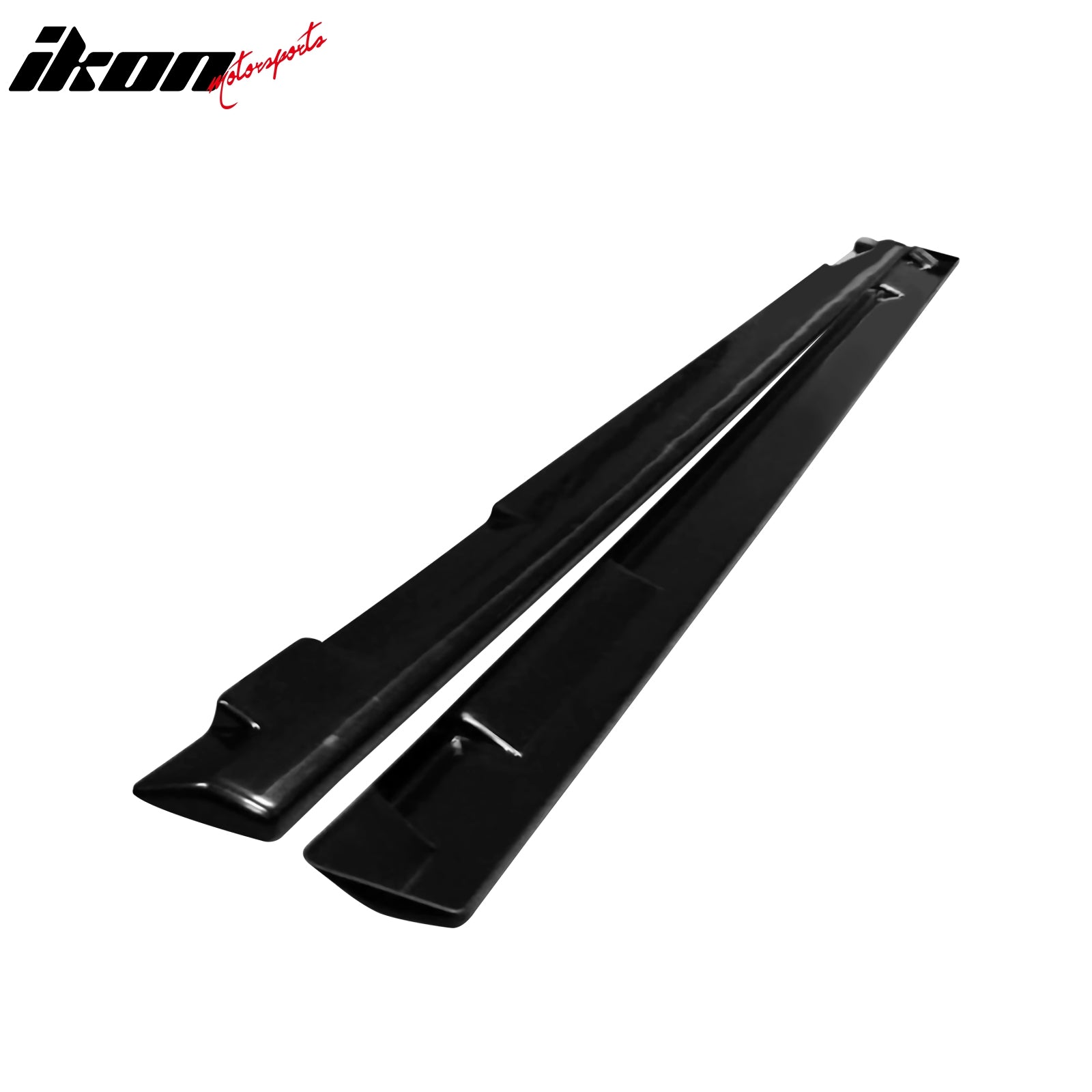 IKON MOTORSPORTS, Side Skirts Extention Compatible with 2012-2015 Honda Civic Sedan 4-Door Only, JDM Style Polyurethane Urethane PU Unpainted Black Rocker Panel Splitter Side Underbody Spoiler