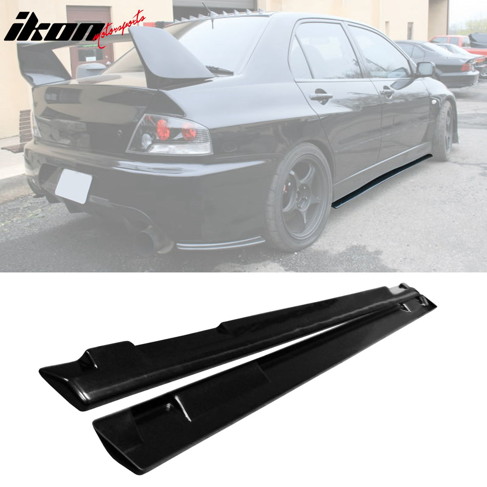 Universal Side Skirts 75" x 3.5" JDM Style PU Unpainted Black