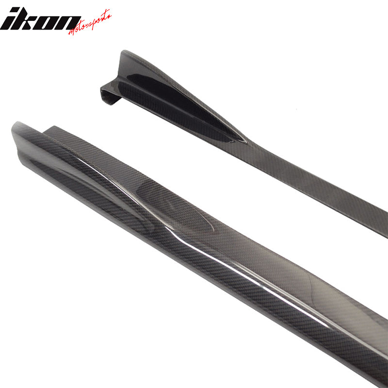 IKON MOTORSPORTS, Side Skirts Compatible With 2008-2014 Subaru Impreza WRX, Matte Carbon Fiber CS Style Side Skirt Extension Rocker Panel 2PC, 2009 2010 2011 2012 2013