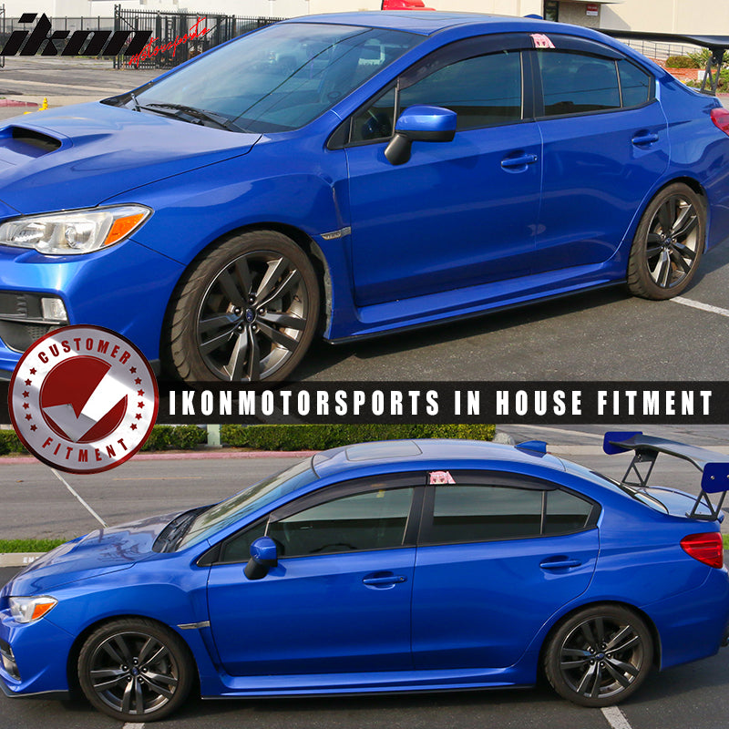 Side Skirts Compatible With 2015-2021 Subaru WRX STI, Ikon Style Black ABS Sideskirt Rocker Moulding Air Dam Chin Diffuser Bumper Lip Splitter by IKON MOTORSPORTS