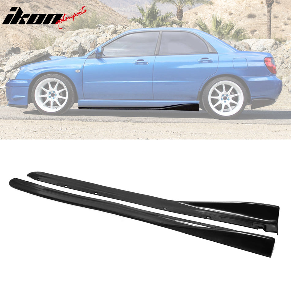 Side Skirts 70" x 5" CS Style PU Unpainted Black Rocker Panel Splitter