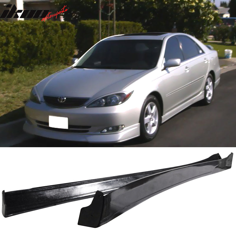 2002-2003 Toyota Camry VIP Style Unpainted Black Side Skirts PU Sedan