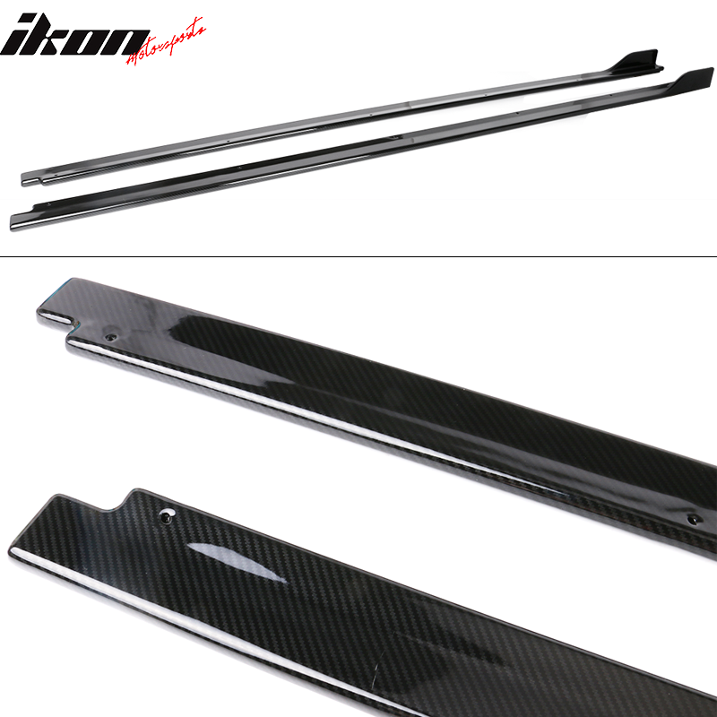 Fits 18-24 Toyota Camry Matte Black Side Skirt & Carbon Fiber Print Rocker Panel