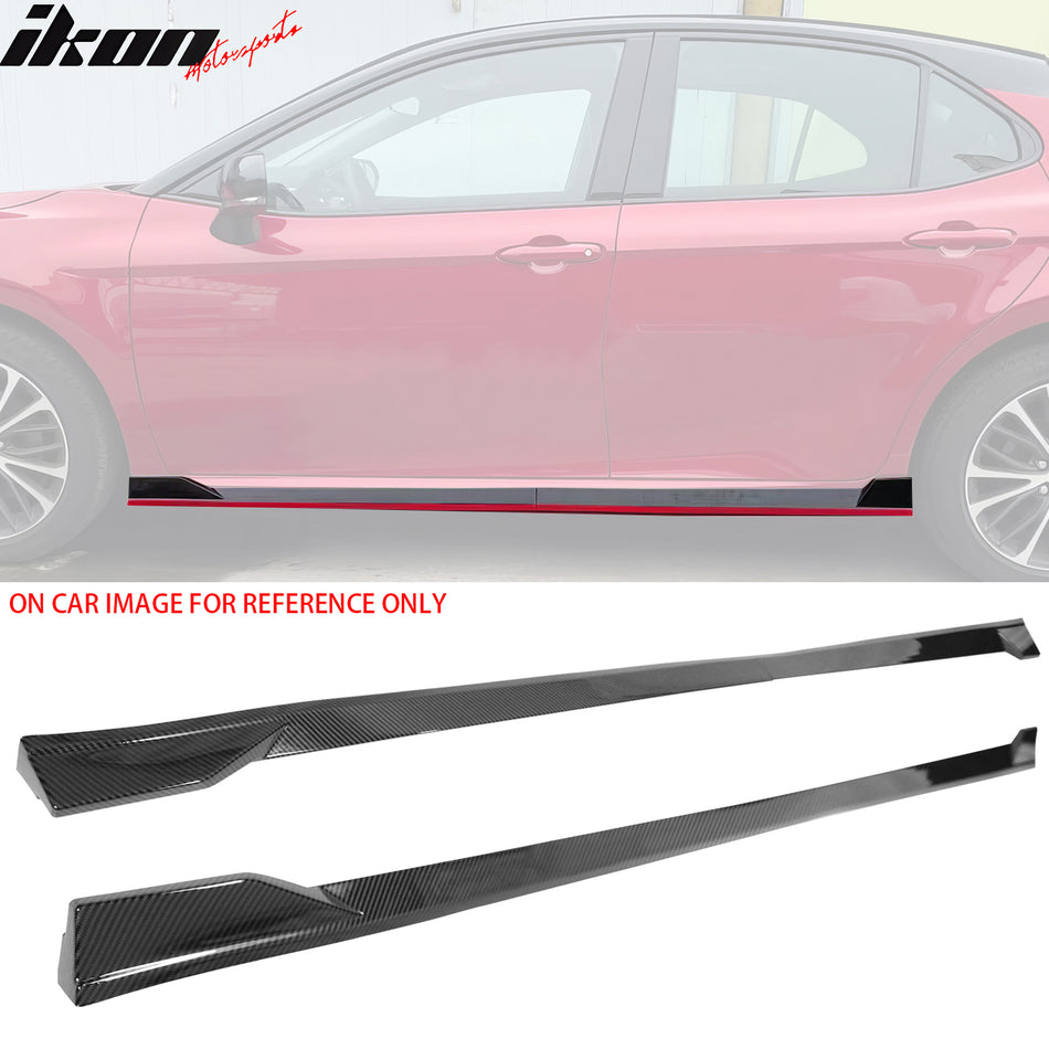 2025-Up Toyota Camry SE XSE TRD Style Side Skirts Carbon Fiber Print