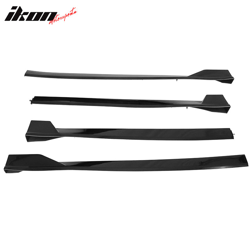 IKON MOTORSPORTS, Side Skirts Compatible With 2018-2022 Toyota Camry, TRD Style PP Side Extensions Line Protector Rocker Panel Splitter Left Right Side