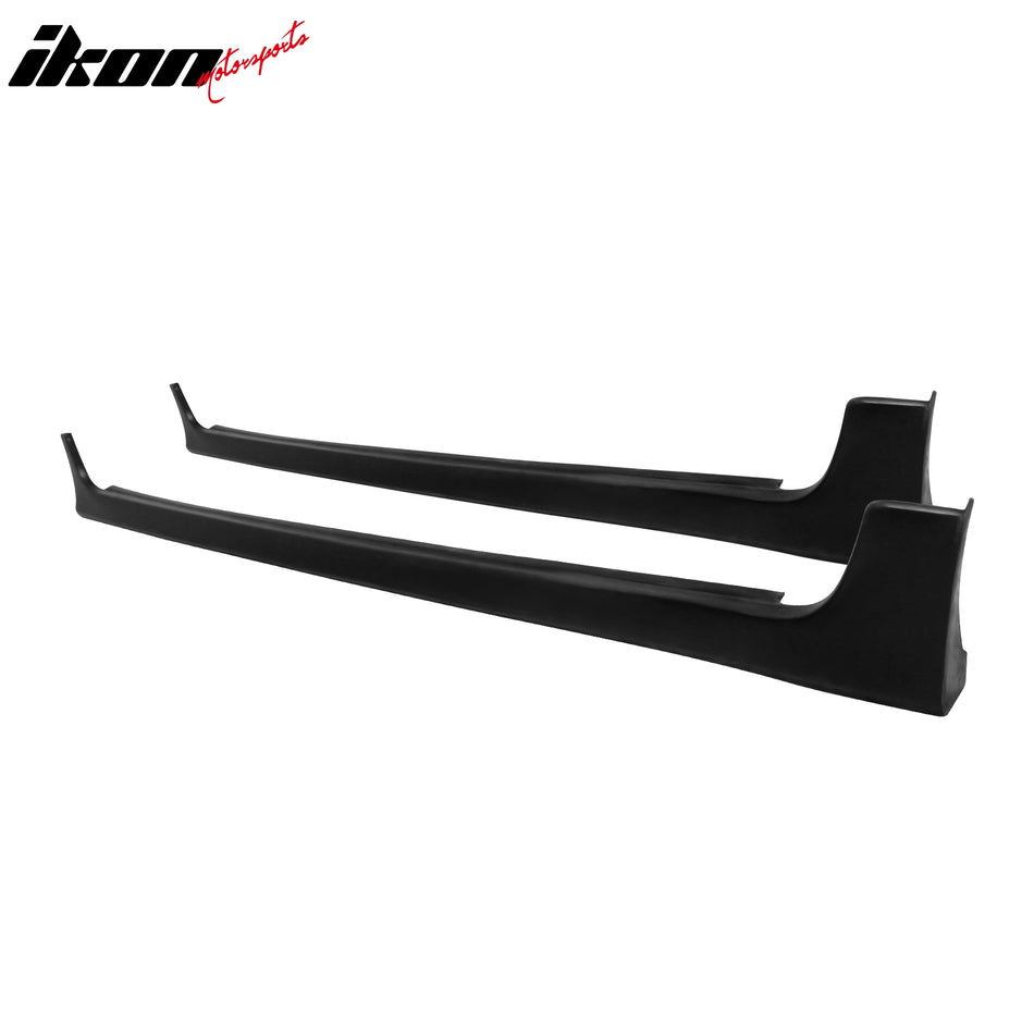 IKON MOTORSPORTS, Side Skirts Compatible With 2014-2019 Toyota Corolla Sedan, Black PU Type S Mapisa Side Skirt Extension Rocker Panel 2PCS