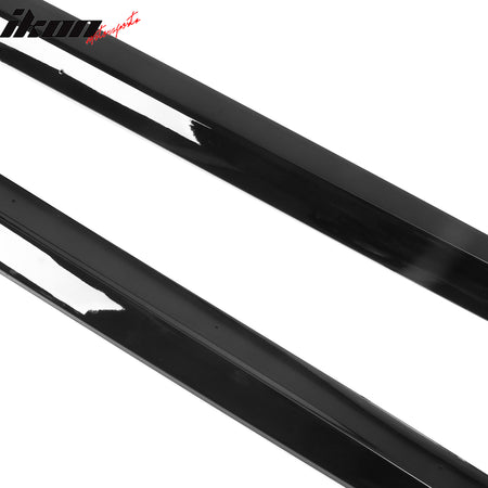 Fits 2024 Tesla Model 3 IKON Style Side Skirt Rocker Panel 4PCS Gloss Black ABS