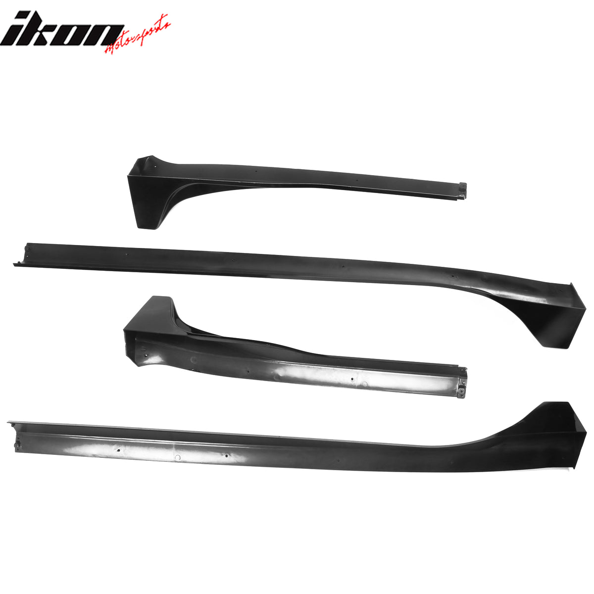 Fits 2024 Tesla Model 3 IKON Style Side Skirt Rocker Panel 4PCS Gloss Black ABS