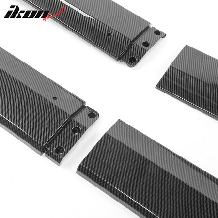 IKON MOTORSPORTS, Side Skirts Compatible With 2020-2022 Tesla Model Y, IKON Style ABS Plastic Side Skirt Extension Splitter Rocker Panel Pair, 2021