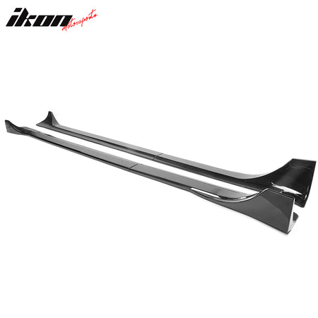 IKON MOTORSPORTS, Side Skirts Compatible With 2020-2022 Tesla Model Y, IKON Style ABS Plastic Side Skirt Extension Splitter Rocker Panel Pair, 2021