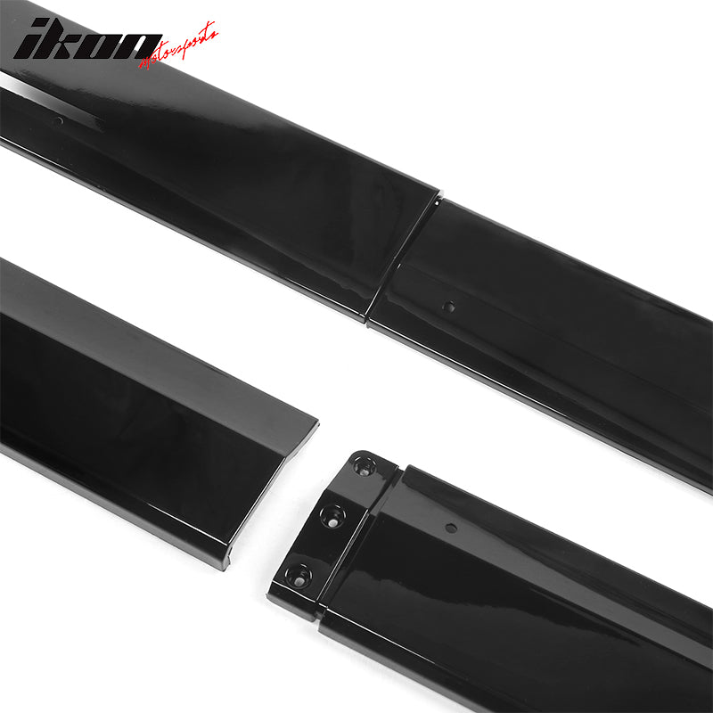 IKON MOTORSPORTS, Side Skirts Compatible With 2020-2022 Tesla Model Y, IKON Style ABS Plastic Side Skirt Extension Splitter Rocker Panel Pair, 2021