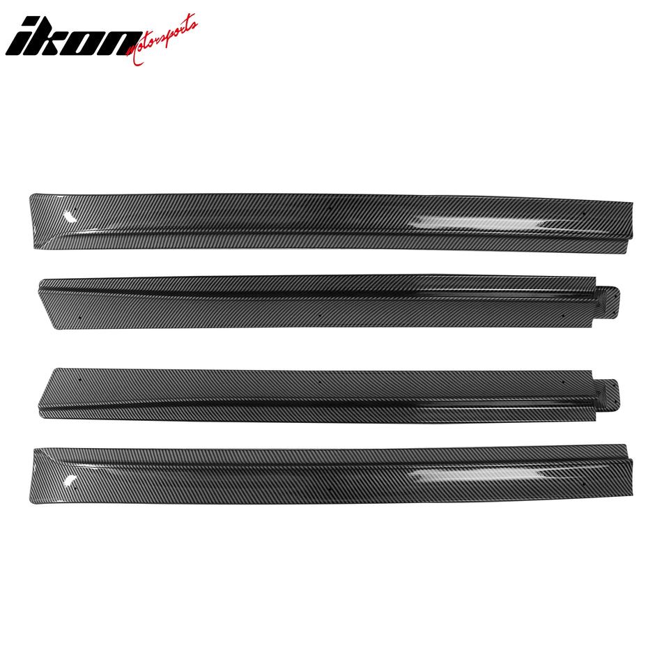 2020-2024 Tesla Model Y Carbon Fiber Print Side Skirt Rocker Panel ABS