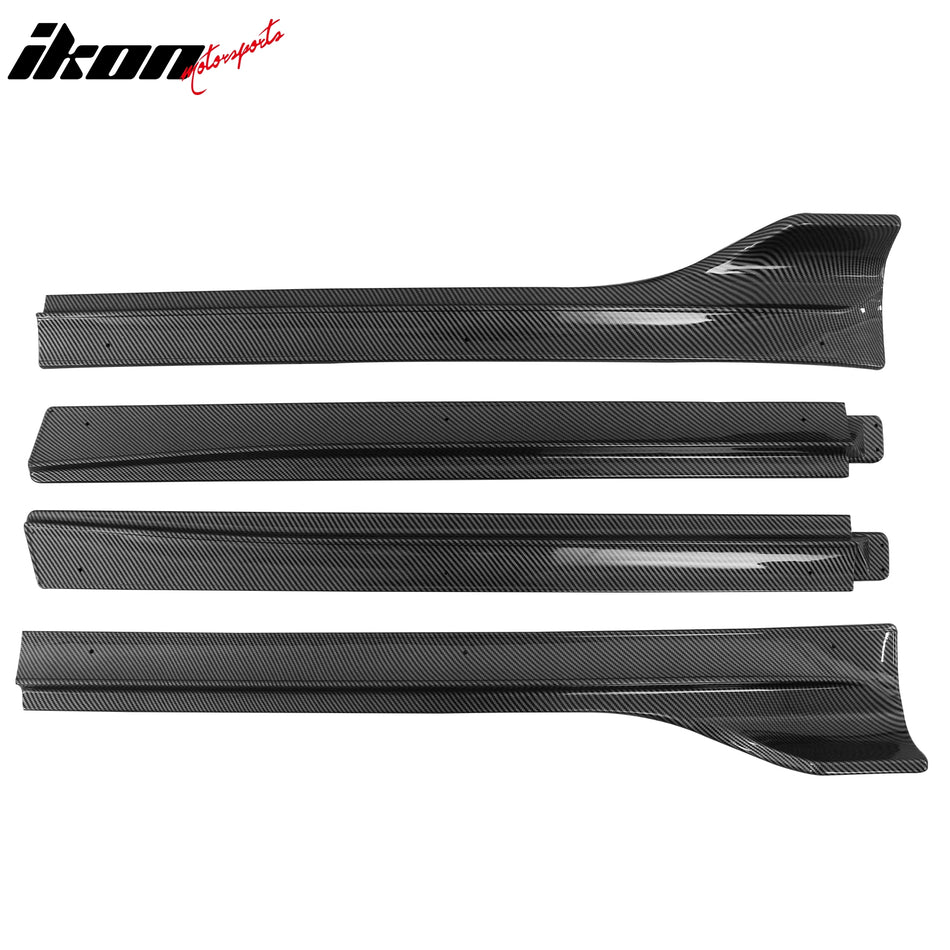 2020-2024 Tesla Model Y V3 Side Skirts Gloss Carbon Fiber Print ABS