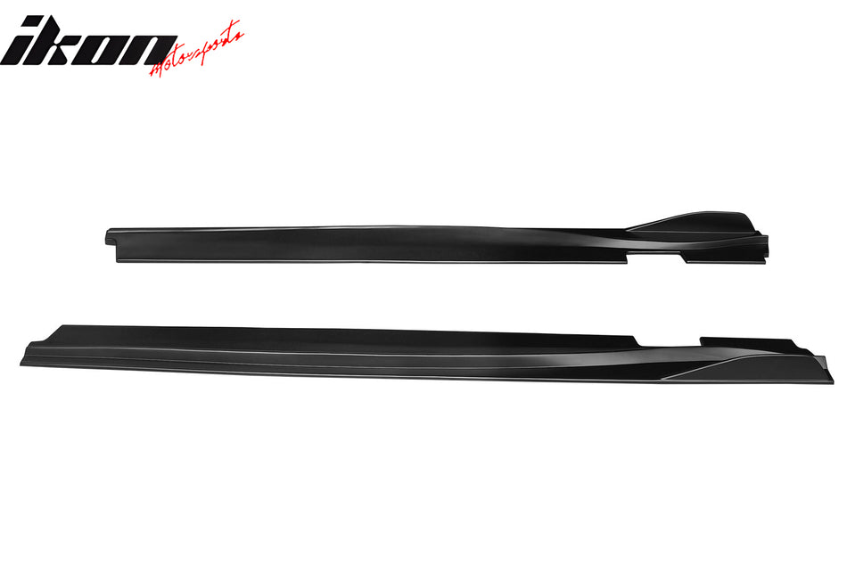 IKON MOTORSPORTS, Side Skirts Extention Compatible with 2022-2024 Toyota GR86 & Subaru BRZ, IKON V2 Style ABS Matte Black Rocker Panel Splitter Side Underbody Spoiler