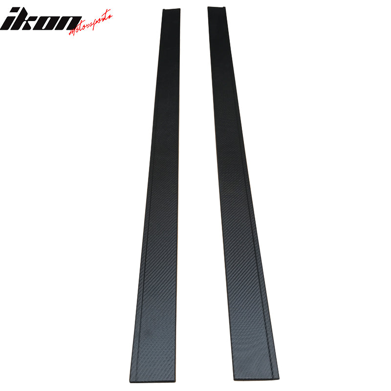 Compatible With 2004-2010 BMW E60 Carbon Fiber Texture Side Skirts Extension Flat Bottom Line Lip