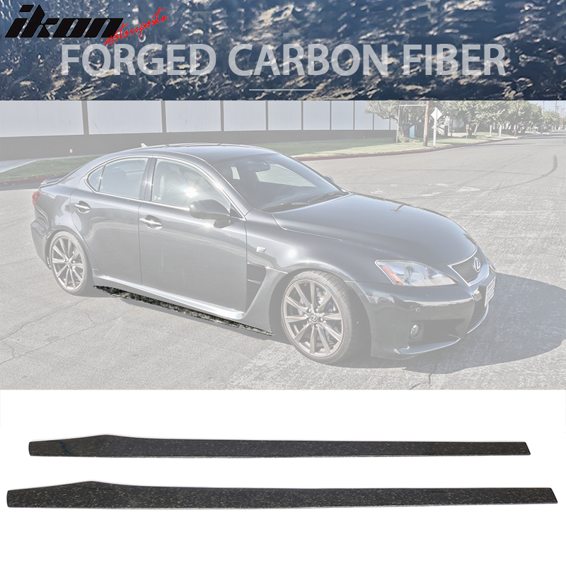 77.5" Side Skirt Extension Flat Bottom Line Lip - Forged Carbon Fiber