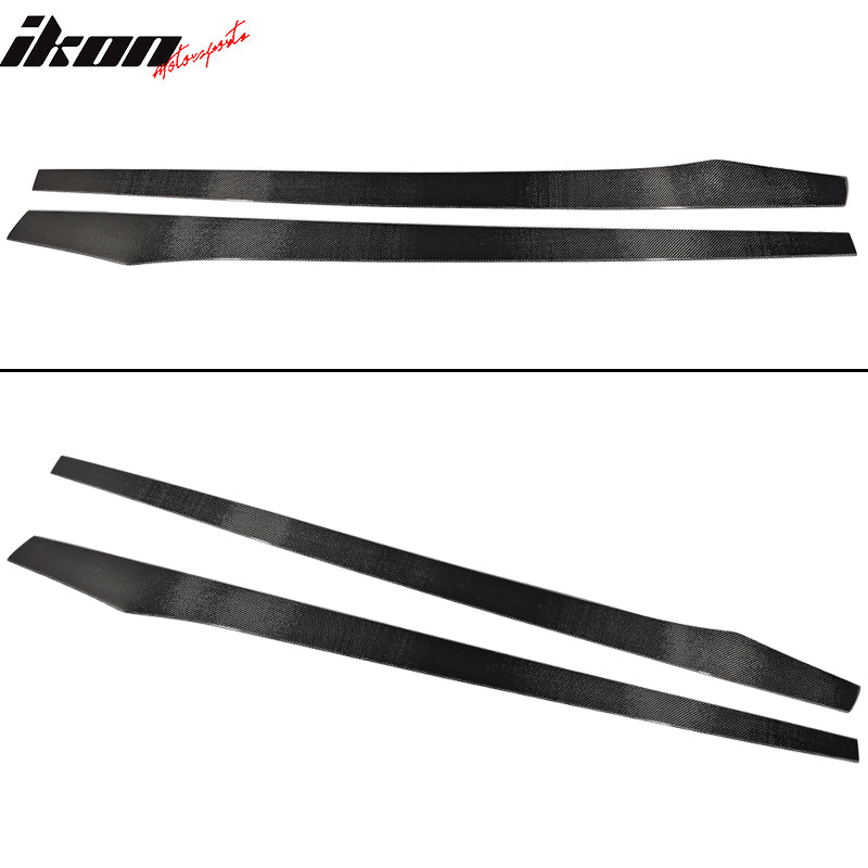 Side Skirts Compatible With Universal Vehicles 77.5 Inch, IKON Style Black CF Sideskirt Rocker Moulding Air Dam Chin Diffuser Bumper Lip Splitter by IKON MOTORSPORTS