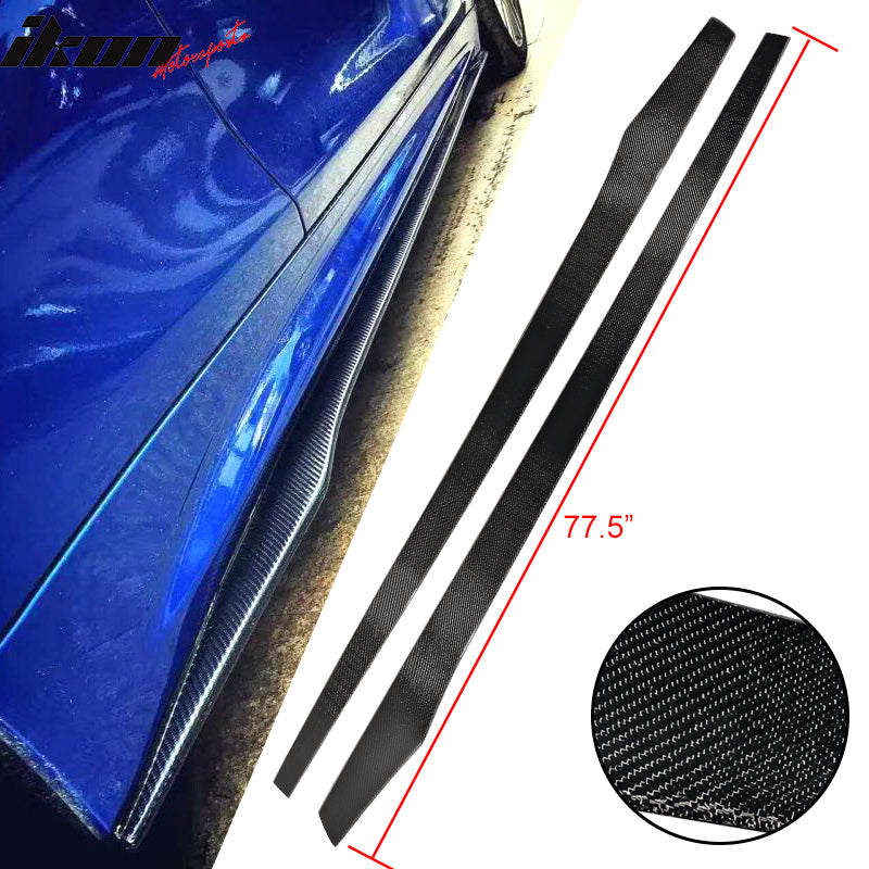 2013-2016 Dodge Dart 77.5 Inch Side Skirts Extension Carbon Fiber Pair