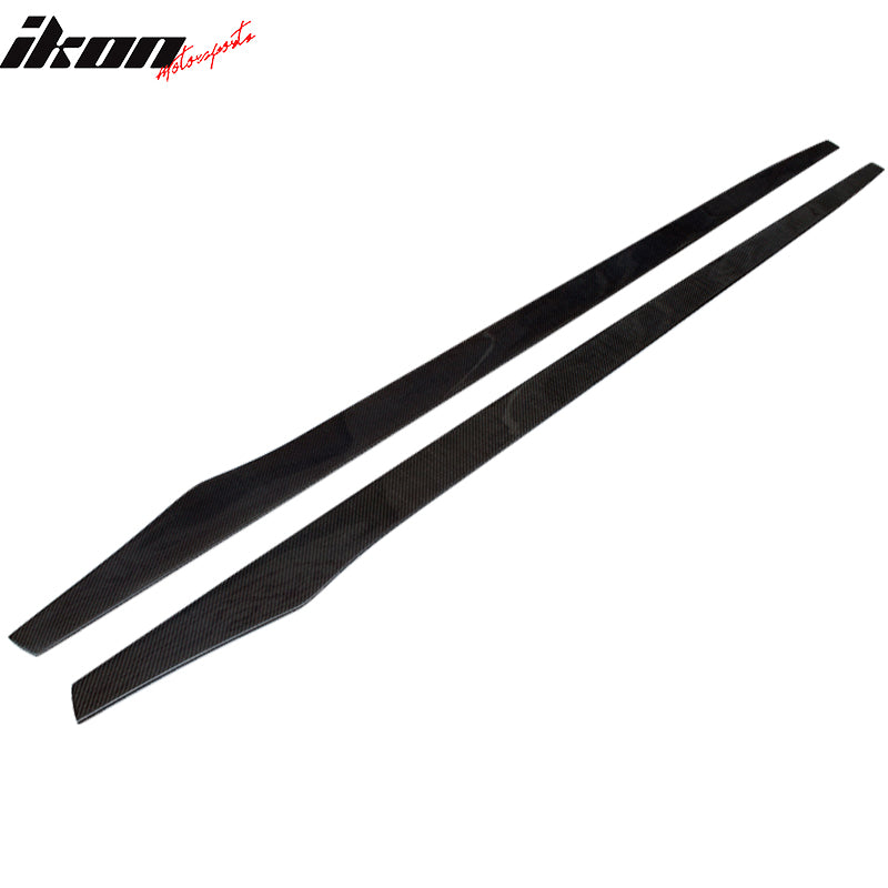 Universal 79.5" Carbon Fiber Side Skirt Extension Add On Flat Bottom Line Pair