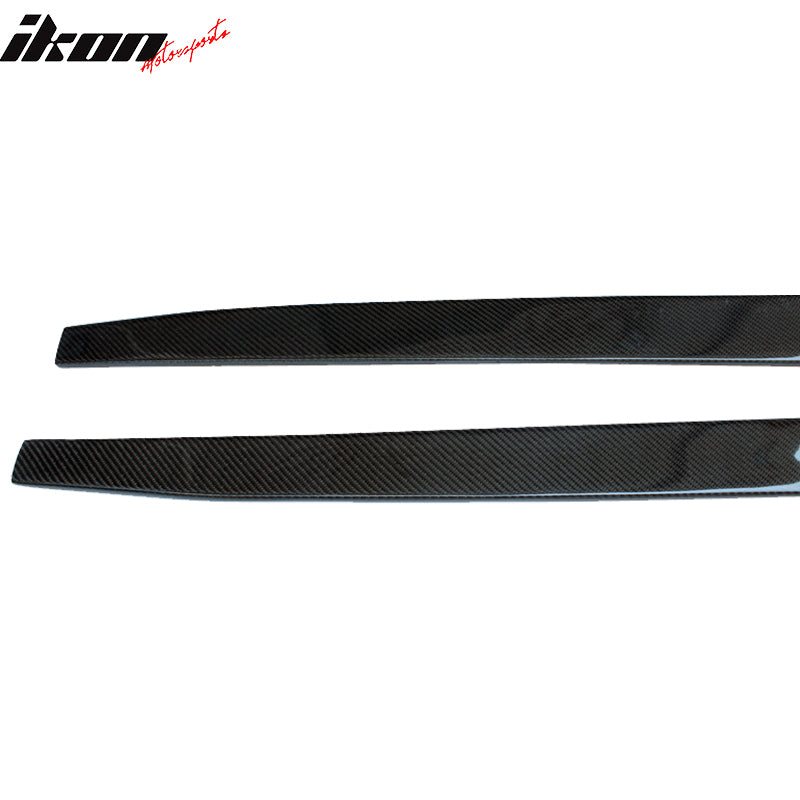 Universal 79.5" Carbon Fiber Side Skirt Extension Add On Flat Bottom Line Pair