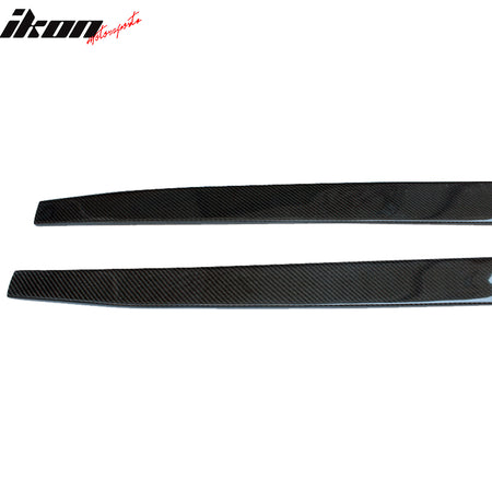 Universal 79.5" Carbon Fiber Side Skirt Extension Add On Flat Bottom Line Pair