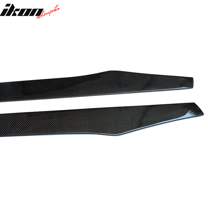 Universal 77.5" Side Skirts Extension Rocker Panel Flat Bottom Line Carbon Fiber