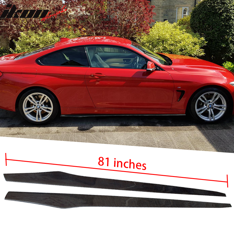 2014-2020 BMW 4 Series F32 CF Flat Bottom Line Side Skirt Extension