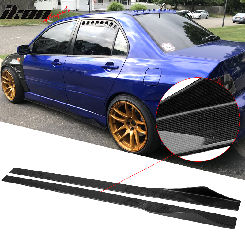 2001-2007 Mitsubishi EVO 8 9 75 Inch Side Skirts Carbon Fiber