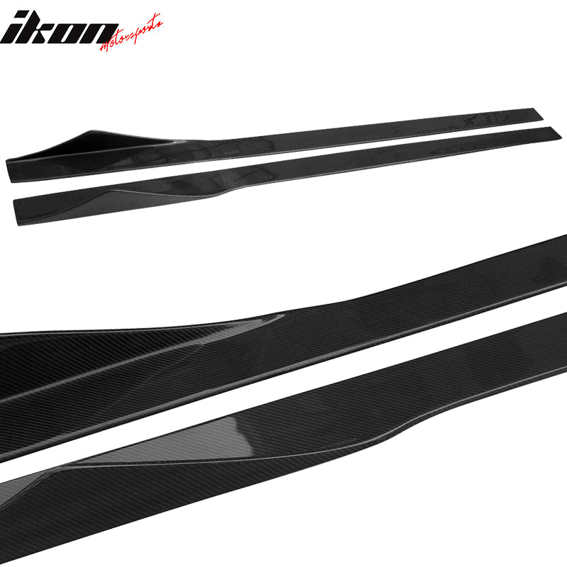 Universal 75 Inches 2PCS Side Skirts Extension Splitter Lip Carbon Fiber CF