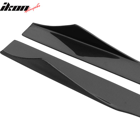 Universal 75 Inch 2PCS Side Skirts Extension Splitter Rocker Lip Carbon Fiber CF