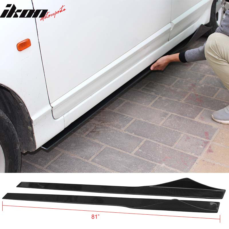 Universal 81 Inches Side Skirts Extension Splitter Carbon Fiber CF