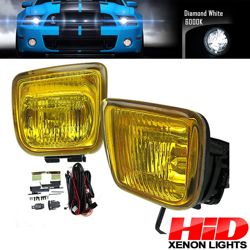 6000K Hid Fits 96-98 Honda Civic EK JDM Yellow Fog Lights Lamps