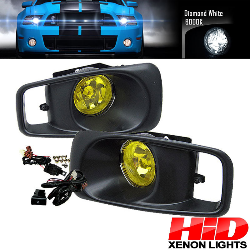 6000K Hid Fits Honda Civic 99-00 EKDriving Fog Lights Yellow Lens