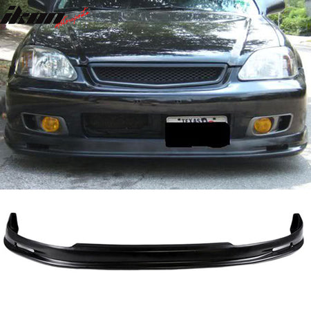 Compatible With Civic 99-00 PP Front Bumper Lip + Front Grille + Sun Window Visor