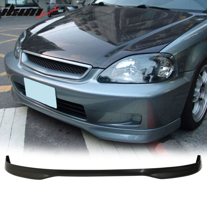 Compatible With Civic 99-00 3Dr PP Front Bumper Lip + Front Grille + Sun Window Visor