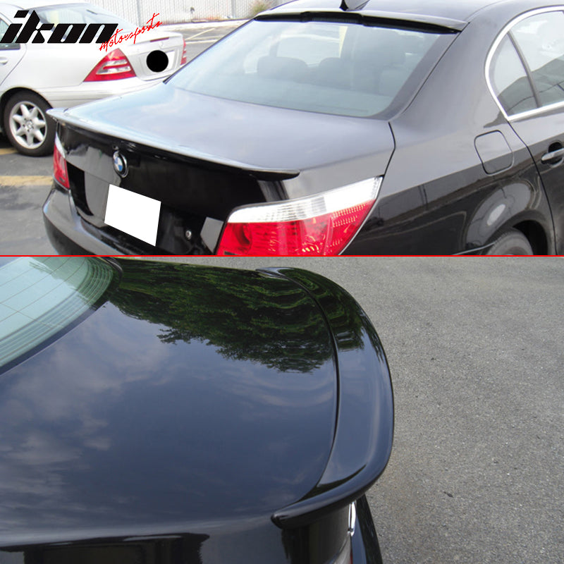 Trunk & Roof Spoiler Compatible With 2004-2010 BMW E60 5-Series Sedan, AC Style ABS Rear Deck Lip Wing by IKON MOTORSPORTS