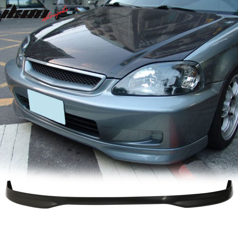 Compatible With Honda Civic 99-00 EK 3D PP PP Front Bumper Lip Spoiler + Sun Window Visor