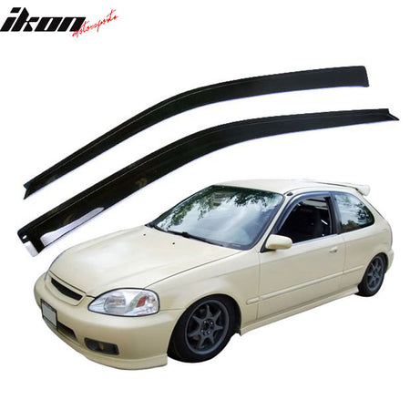 Fits Honda Civic 99-00 EK 3D PP PP Front Bumper Lip Spoiler + Sun Window Visor