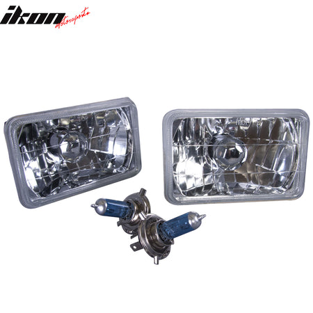 4 Two Pairs Of 4X6 Inch Clear Headlights 6 X 4 Pair H4 Conversion