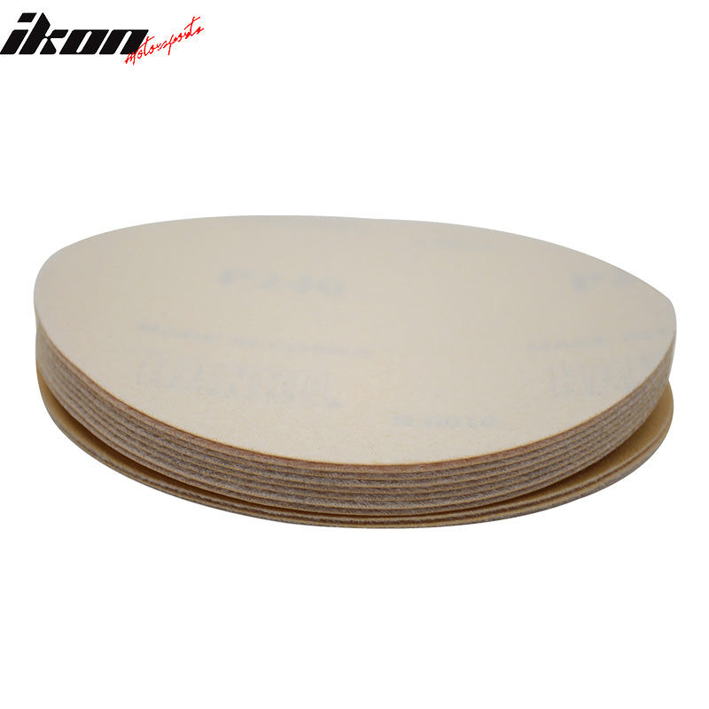 Sand Paper Universal Fit, Disc 240 Grit 5 PSA Auto Sanding Paper Sheets Repair Sandpaper Velcro 50PC by IKON MOTORSPORTS