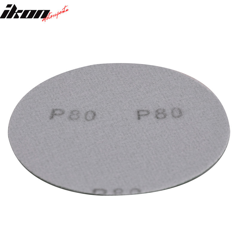 50PCS Wet Dry 5 Inch No Hole Sand Paper Disc 80 Grit Car Auto Repair Sandpaper