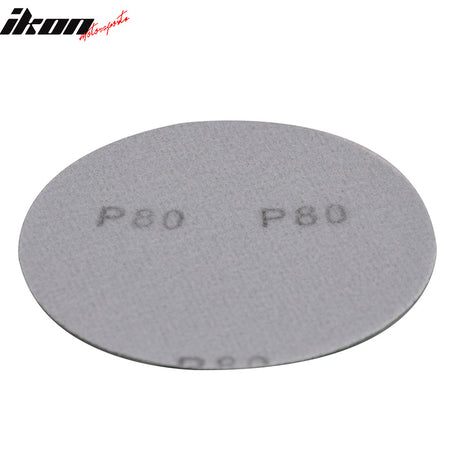 Wet Dry 5 Inch No Hole Sand Paper Disc 80 Grit Auto Car Repair Sandpaper 100 PC