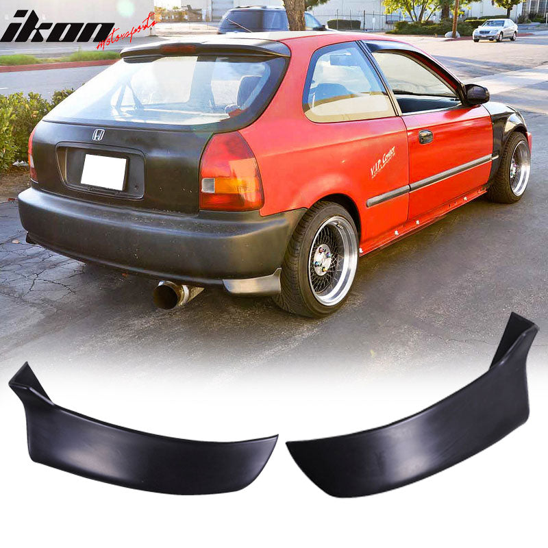 Fits 96-98 Civic 3D T-R PP Front Bumper Lip+2PC Rear Lip Valance Spats